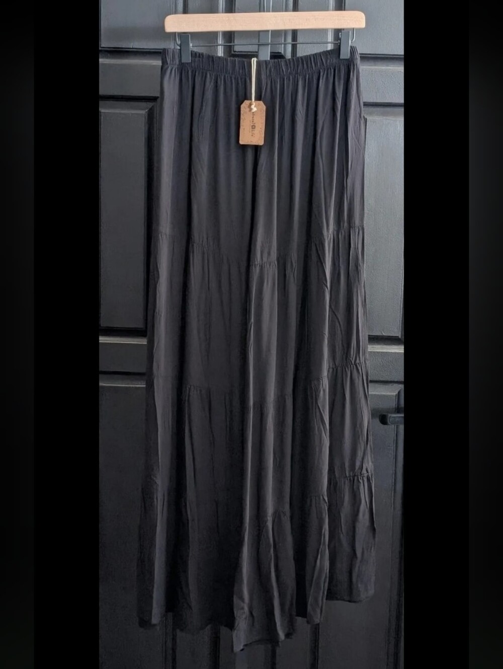 🆕 Women's SIZE Large Black Rayon Patti Palazzo Pants From Natural Life